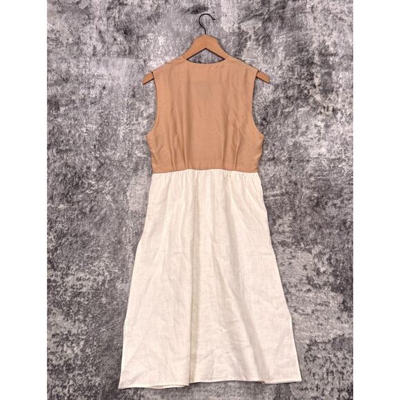 Ciao Lucia Dress XS Womens Silk Linen Combo Sleeveless Midi - Picture 3 of 7